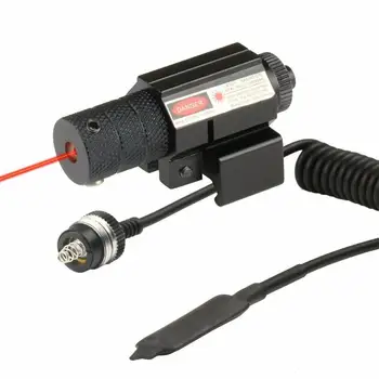 Тактически лазерен мерник с червена точка с дистанционен превключвател & Монтиране за лов на пистолети за пушка Airsoft Изображение