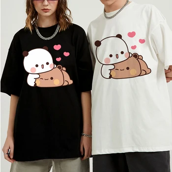 Bubu and Dudu T Shirt Men Harajuku Aesthetic Graphic Funny Kawaii Lovers Tshirt Unisex Cartoon Casual Sand Cotton Tee Korea Gift Изображение