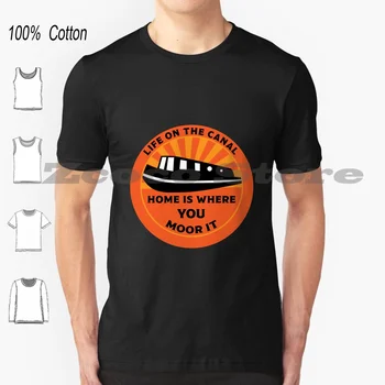Narrowboat Canalboat подаръци-смешно Canalboat подаръци-тесен лодка T ризи-канал лодка чаши-т риза 100% памук удобен Изображение