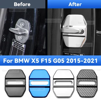  Защита на вратата на автомобила Капак от неръждаема стомана за BMW X5 F15 G05 2015-2021 Защитете ключалката против ръжда декорация аксесоари Изображение