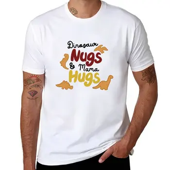 New Dino Nugs and Mama's Hugs T-Shirt sweat shirt summer tops oversized t shirts for men Изображение