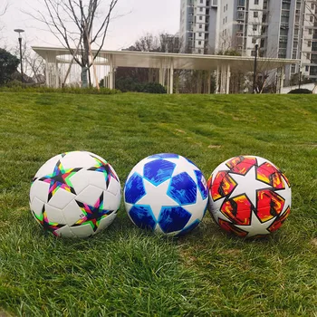 Размер 5 Официална футболна топка 3 слоя трайни и високо еластични за деца възрастни обучение игра мач безшевни хубави подаръци Изображение