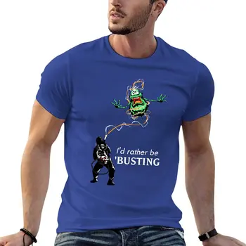 Предпочитам да съм Ghostbusting тениска блуза лято отгоре Къс ръкав чай мъжки шампион тениски Изображение