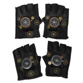 Пънк ръкавици без пръсти изненада подарък за приятелка гадже с Gears Изображение