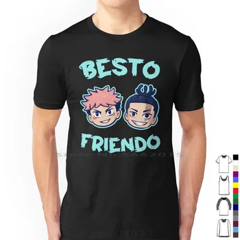 Besto Friendo T Shirt 100% памук Аниме Приятели Аниме Pair Най-добър Friendos Trendy Аниме Fandom Chibi Аниме Demon Fingers Sakuna Изображение