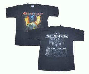 Slayer Band VTG Концертна тениска (XL) 2002 Бог ни мрази Всички Турне Горяща църква Изображение