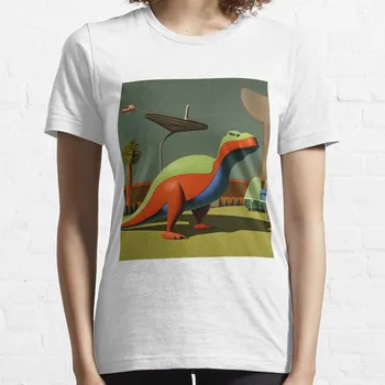 MidCentury Visions (Dinosaurs 5) Тениска тениска рокля за жени графична дамска тениска Изображение