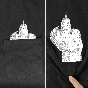 HX животински памучни тениски Смешни лапа среден пръст джоб тениска стикер отпечатани черно бели тройници унисекс ризи дропшипинг Изображение