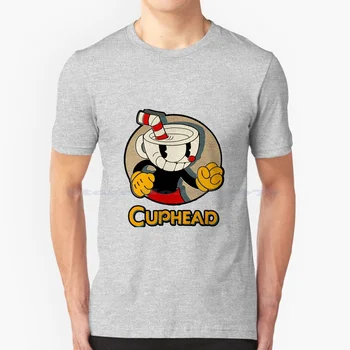 Cuphead T Shirt 100% памук Tee ретро игри реколта сладък смешно видео игри мишка момче дявол геймър cuphead и mugman карикатури Изображение