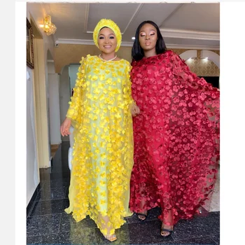 Нови африкански рокли за жени Свободна дантела Африка рокля африкански дрехи Bazin бродерия роба Abay Дубай мюсюлманска дълга рокля Изображение