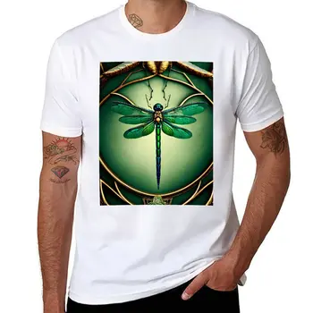 New Emerald Dragonfly - Зашеметяващ дизайн с мистериозен модел тениска тениска мъж извънгабаритни тениски тениска мъже Изображение