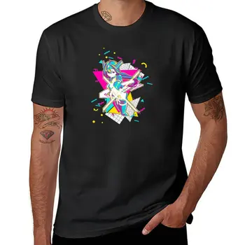 New Lea - Crosscode *90s графичен дизайн* Тениска графична тениска пот ризи реколта тениска черни тениски за мъже Изображение