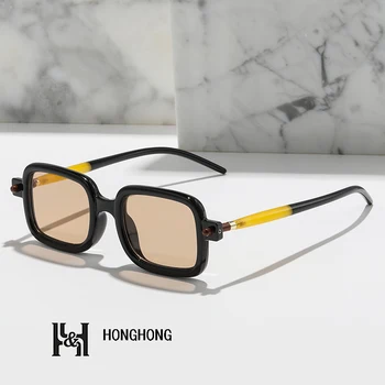 Honghong Midsize Square Модни слънчеви очила за жени и мъже Модерен бранд дизайн ретро очила Outdoor Populare De Sol Изображение