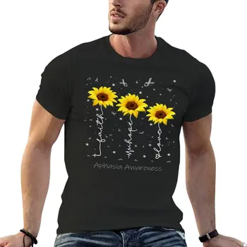 Слънчогледова вяра надежда любов афазия осведоменост тениска аниме обичай тениски дизайн свой собствен лято топ тренировка ризи за мъже Изображение