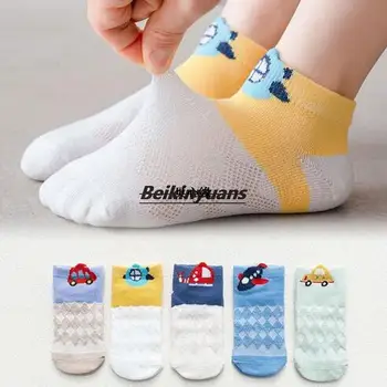 Нова мрежа тънки чорапи лодка детски чорапи пролет и лято карикатура сладък бебешки чорапи момчета и момичета бебе чорап Изображение