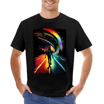Rainbow Road тениска котешки ризи летни дрехи бързосъхнеща риза мъжки високи тениски Изображение