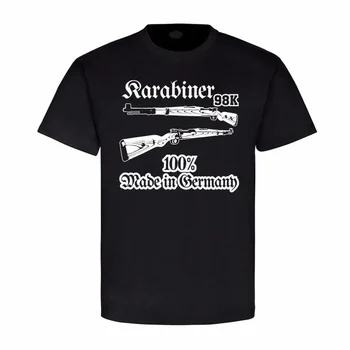 немски карбинер 98K военна пушка снайперист оръжие тениска 100% памук O-образно деколте лято къс ръкав случайни мъжки тениска размер S-3XL Изображение