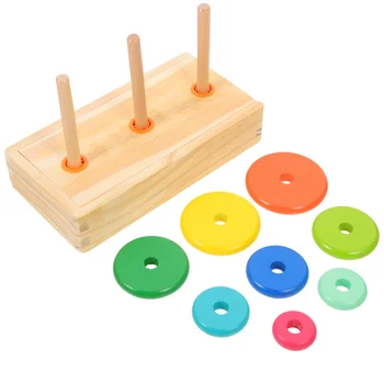 1 Комплект играчки за подреждане на кръгове Интересни пръстени за подреждане на малки деца Играчки за подреждане на деца Изображение