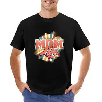 Mom Life Ден на майката тениска сладък дрехи тежко тегло тениски за мъже Изображение