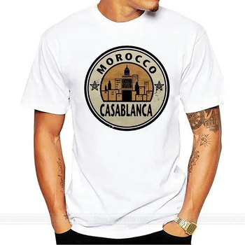 Нов дизайн къс ръкав Създаване на риза Мароко Казабланка дизайн тениска - смешно мъжки подарък годни тениска Изображение