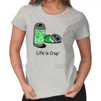 Животът е боклук Саркастична риза Пиене на бира Парти Излизане Дамска тениска T Изображение