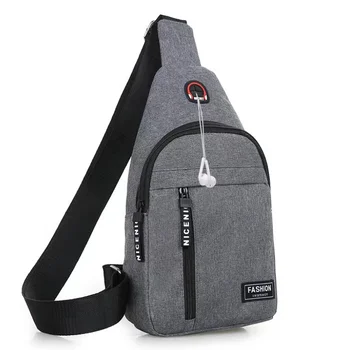 Модерен найлон платно гърдите чанти цип спортни пътуване чанта открит пътуване чанта едно рамо Crossbody чанта за съхранение чанта Изображение