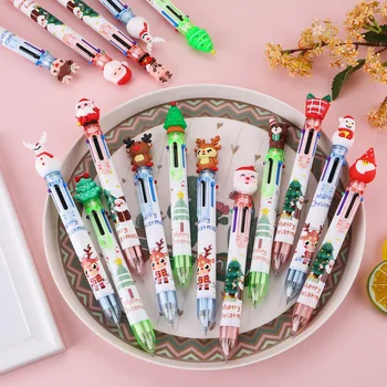 20PCS карикатура Дядо Коледа 6-цветове творчески ръка писалка химикалка подаръци училище офис стационарни Изображение