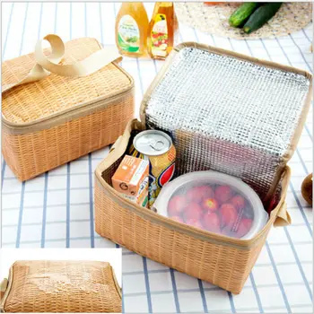 Преносим обяд охладител чанта пикник чанта изолирани обяд кутия термична храна чанта цип затваряне мек лайнер контейнер Изображение