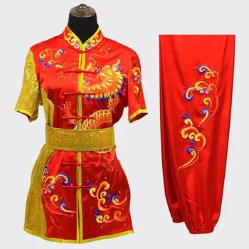 Ушу облекло бойни изкуства униформа дракон бродерия крило чун китайски кунгфу униформа ушу персонал Шаолин Кунг Фу униформа 11042 Изображение