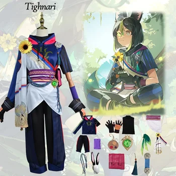 Аниме игра Genshin Impact Sumeru Tighnari косплей костюм пълен перука уши опашка комплект Хелоуин екипировки XS-3XL Изображение