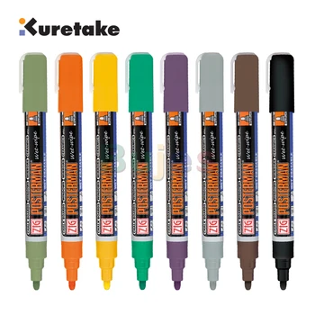  kuretake PMA-330, Zig Posterman черна дъска маркер-2mm фина точка, водоустойчиво мастило, POSTERMAN WET-WIPE Medium, Предлага се в 24 цвята Изображение