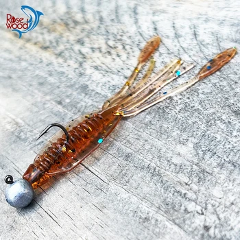 Rosewood Squid Soft Grub Bait Fishing Lures 6cm 1g Squid Skirts Tail Silicone Soft Lure Artificial Isca Pesca Jig Fish Rubber Изображение