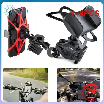  1 ~ 8PCS Универсален 360 градуса регулируем държач за мобилен телефон Мотоциклет велосипед огледало USB скоба за зареждане Moto дръжка Изображение