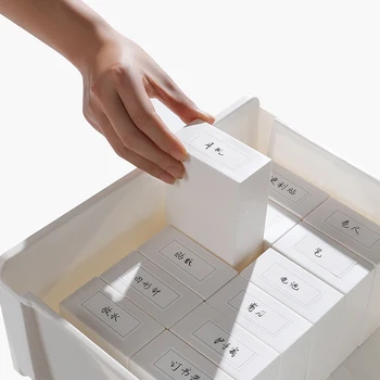 ABS Flip квадратна кутия за съхранение многофункционален прахоустойчив организатор фотокарти ръкави малки карти филм сортиране проста бяла кутия Изображение