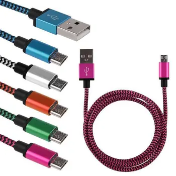 100pcs 3Ft 6Ft 10ft плетен кабел за зареждане за Android Samsung аксесоар пакети зарядно кабел USB-C кабел 8pin телефонен кабел Изображение
