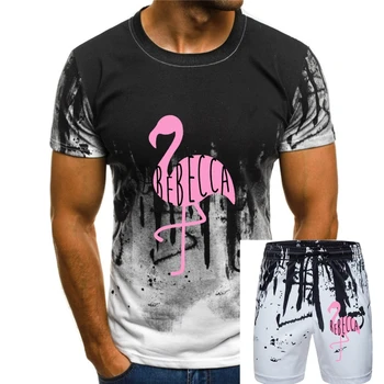 Персонализирано име Момичета Фламинго тениска | Голяма сестра по поръчка сладък само дете Exp карикатура тениска мъже Унисекс нова модна тениска Изображение