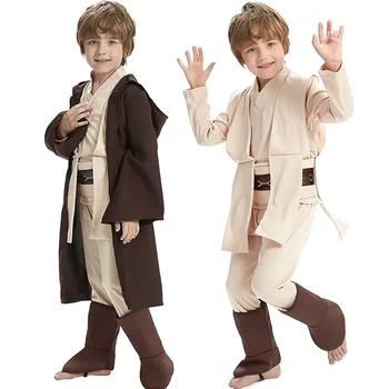 Детски Star Wars костюм палто качулка джедай войн костюм за Хелоуин парти Изображение