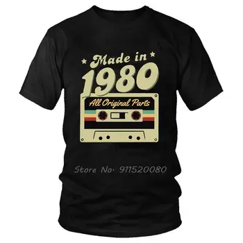 Произведено през 1980 г. Всички оригинални части T Shirt Мъжка памучна тениска Harajuku Тениска с къс ръкав Стара 41-ия рожден ден Tee Tops Изображение