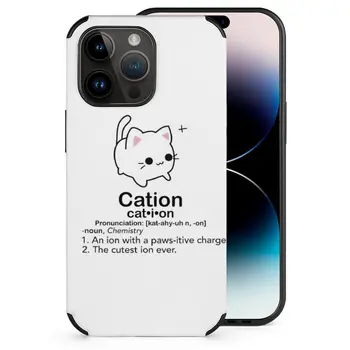 Cation телефон случай за Iphone 14 13 12 11 Plus Pro Max Mini Xr 7 8 За Fiber кожата случай покритие химия химия шега каламбур котка Изображение