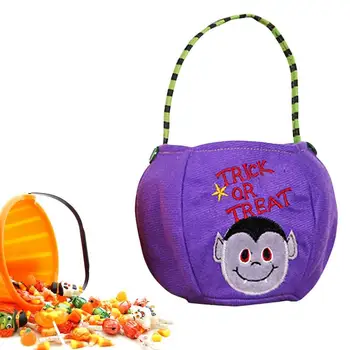 Хелоуин лечение чанта деца кофа голяма пазарска чанта тиква дизайн Хелоуин кофи DIY нетъкан Goody кошница за малки деца деца момичета Изображение
