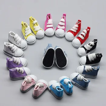 9pcs 5cm платно обувки за кукли готино мода мини обувки кукла обувки за DIY ръчно изработени кукла бебе кукла аксесоари маратонки Изображение
