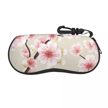 Калъф за очила Чанта за меки очила Пролетна розова сакура цвят японски череша символичен преносим слънчеви очила кутия чанта очила случай Изображение