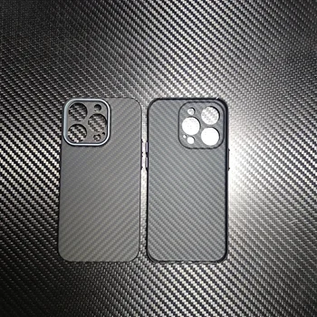 NEW Калъф от въглеродни влакна за iphone 14 pro max Ultra Thin With Touch тон арамидни влакна телефон капак за iphone 14 pro случай Изображение