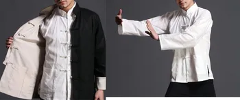 Китайски традиционен винг чун Tang подхожда мъжки кунг-фу върховеБойни изкуства униформи обратими якеризи облекло палто Изображение