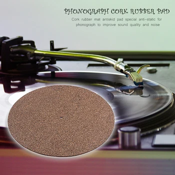 30cm корк гумени грамофон плоча мат плейъри Slipmat лек антистатичен винил запис преносим музикален елемент Изображение