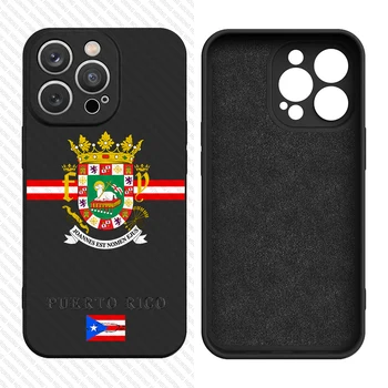 САЩ Пуерто Рико герб течен силиконов калъф за iPhone 15 14 13 12 11 Pro Max XS XR Mini 7 8 6S Plus 5 SE Изображение