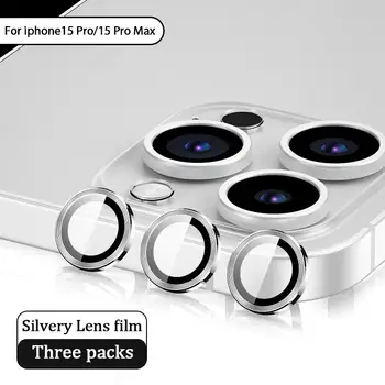За iPhone 15 Pro Max 15 Plus метален пръстен камера обектив протектор стъкло за iPhone 15 Pro Max Ultra пълен капак камера защита Изображение