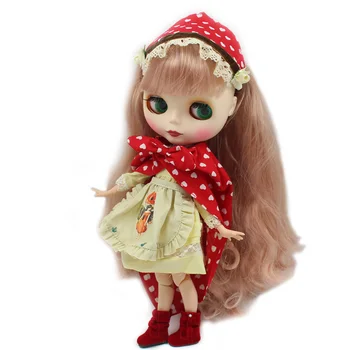 Екипировки за ICY DBS Blyth кукла Малка червена рокля за съвместното тяло Сладък косплей костюм за 1/6 BJD ob24 аниме момиче Изображение