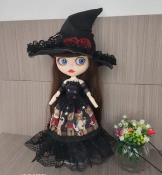 Дрехи за Blyth Doll продава рокля само ,1/6 Кукла прекрасна кукла рокля с шапка Изображение