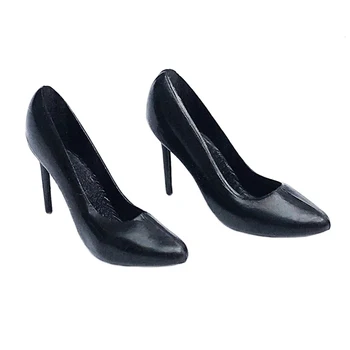 2PCS/Pair Класически черни обувки за кукли на висок ток за обувки Барби обувки сандали принцеса обувки 1/12 BJD кукли аксесоари Бебешки играчки Изображение